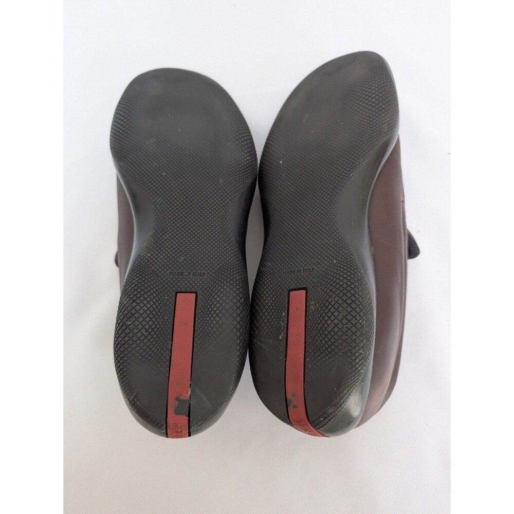 Vintage Prada Sport Leather Slip On Shoes Women’s Size 38 Burgundy Red - Picture 6 of 8
